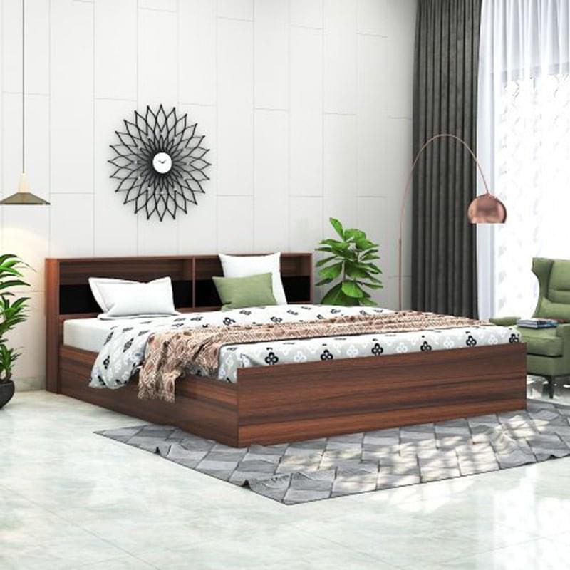 Torque India Anthony King Size Bed With Box Storage For Bedroom (Light Brown) | King Size Bed - TorqueIndia